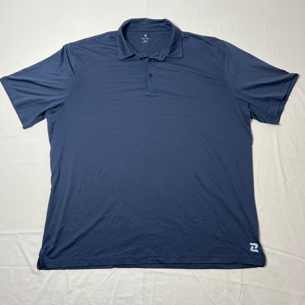 Zelos Mens Performance Polo Shirt Navy Blue Short Sleeve Golf Top XLT